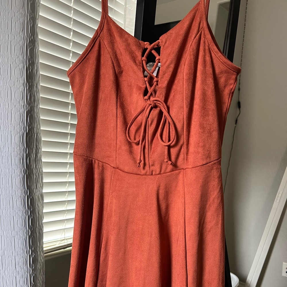Rust strapped dress